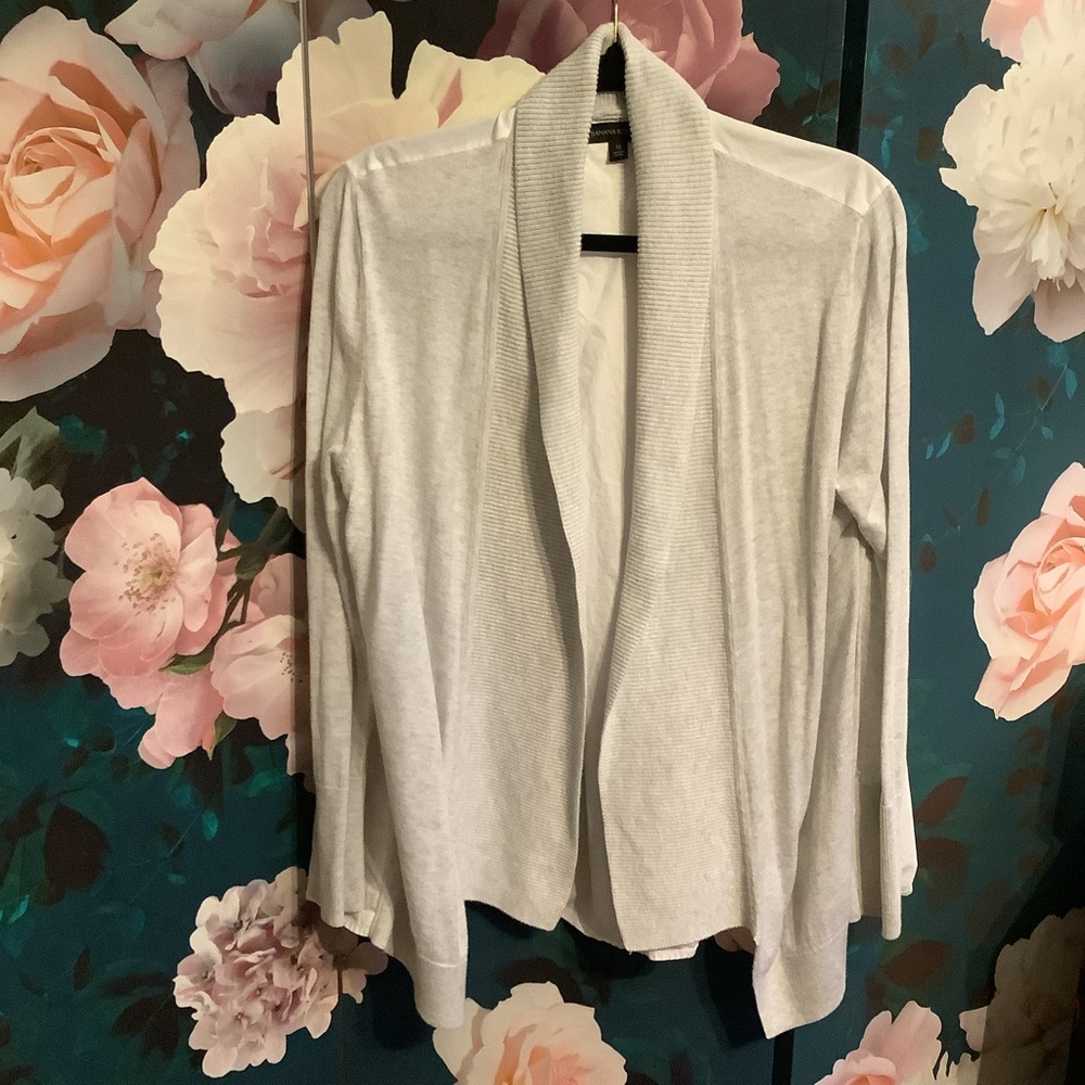 Banana Republic Light Gray Textured Cardigan